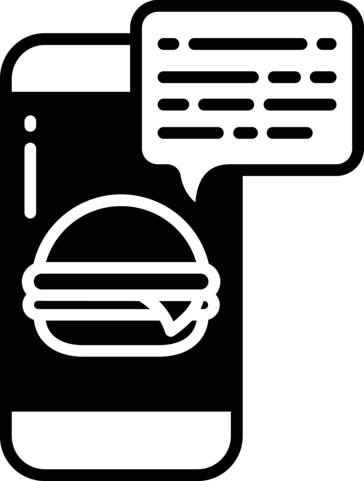 Burger mobile order glyph and line vector illustration