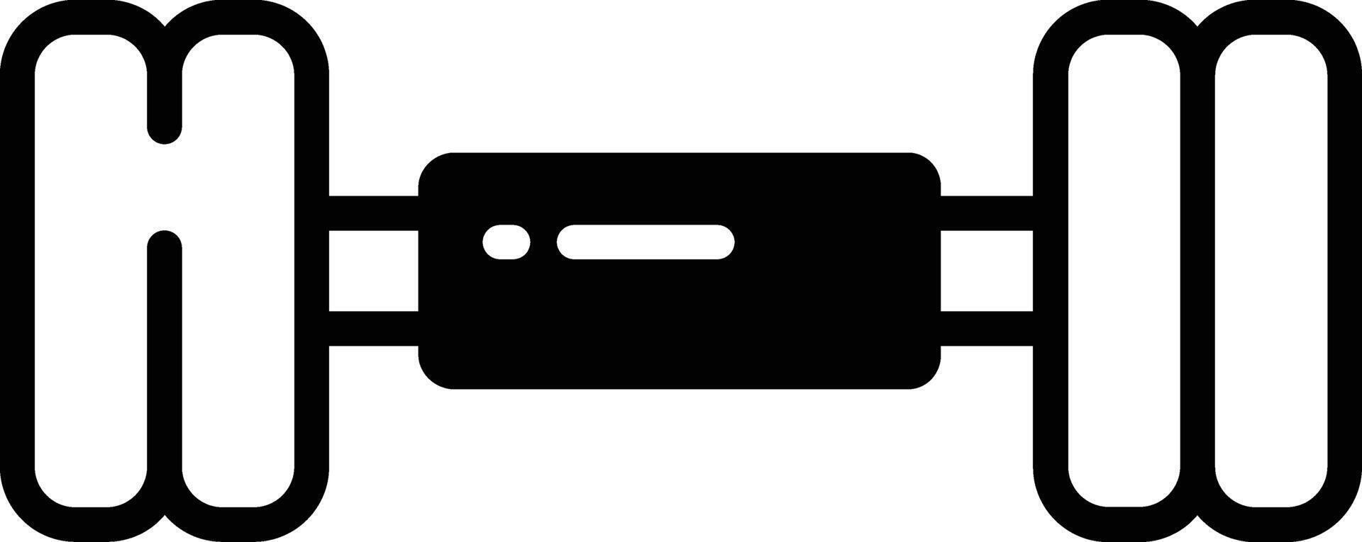 Dumbbell glyph and line vector illustration