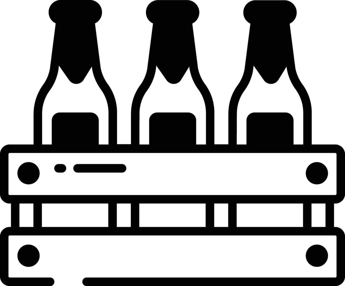 beer crate glyph and line vector illustration