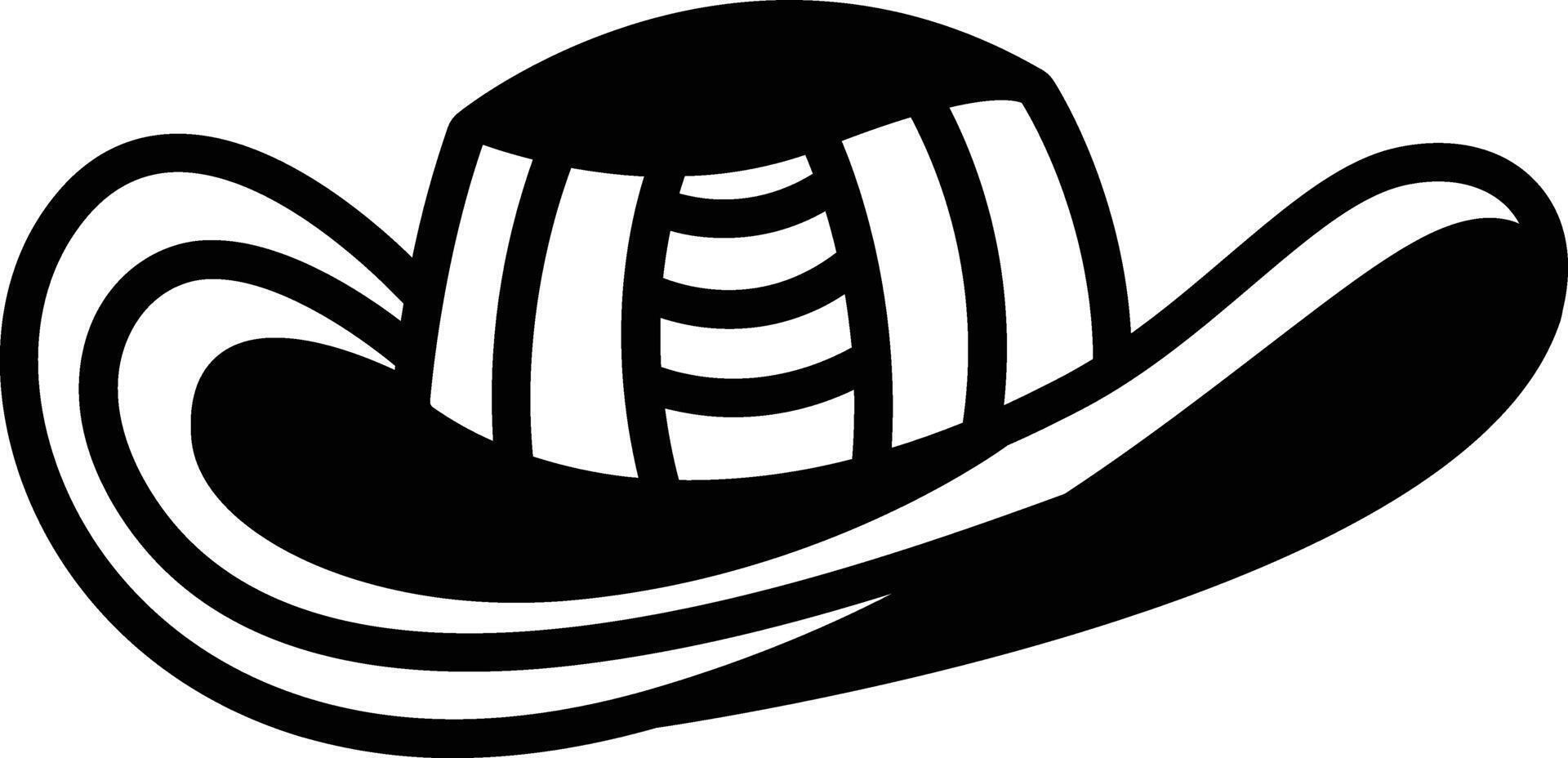 sombrero glifo y línea vector ilustración