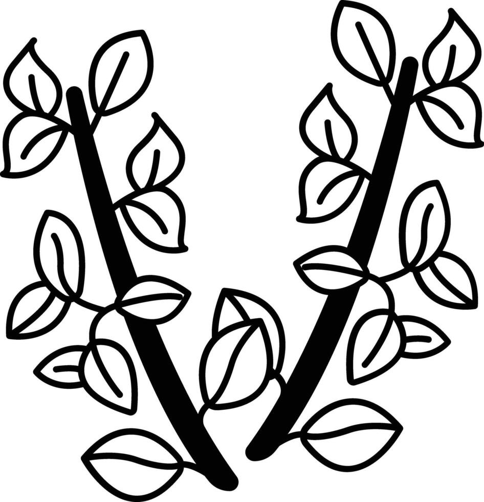 Thyme glyph and line vector illustration