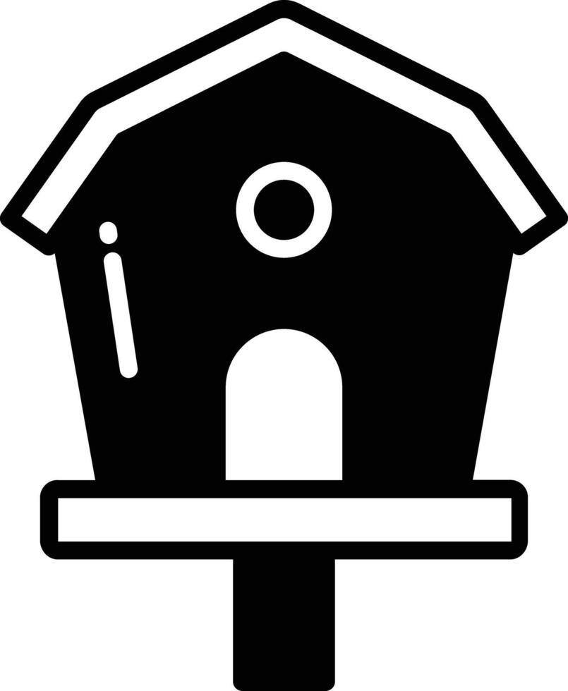 Bird house glyph and line vector illustration