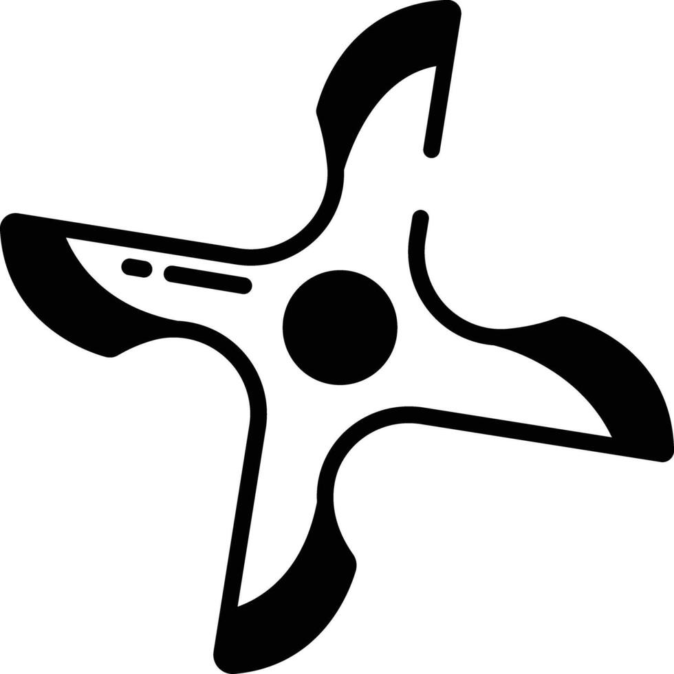 Shuriken glyph and line vector illustration