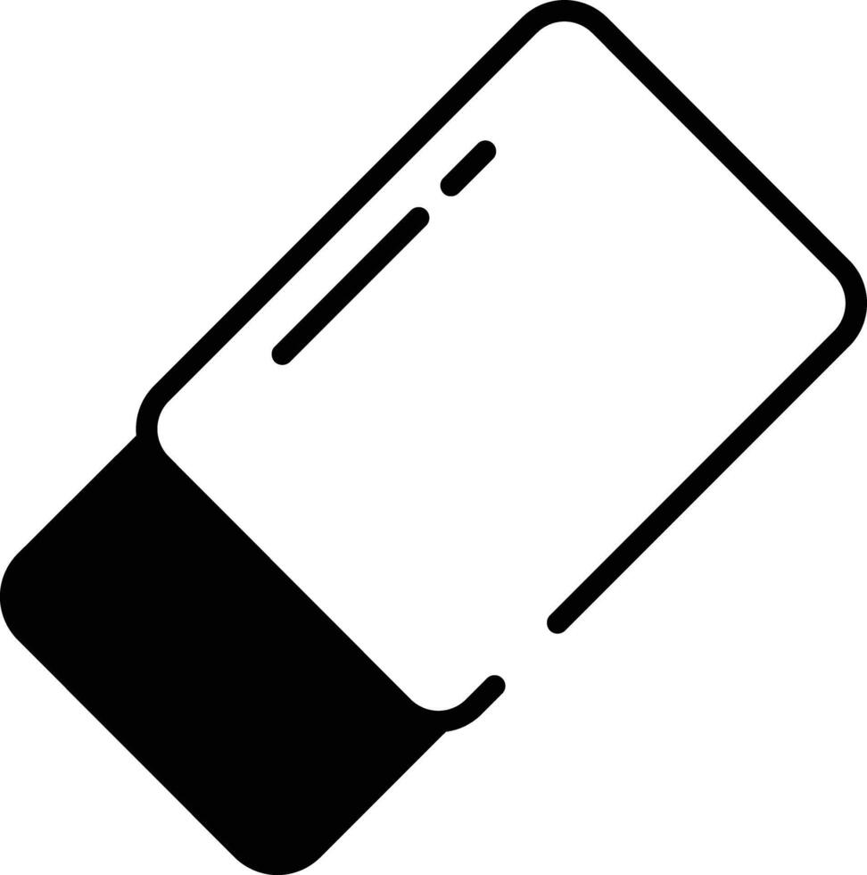 Eraser glyph and line vector illustration