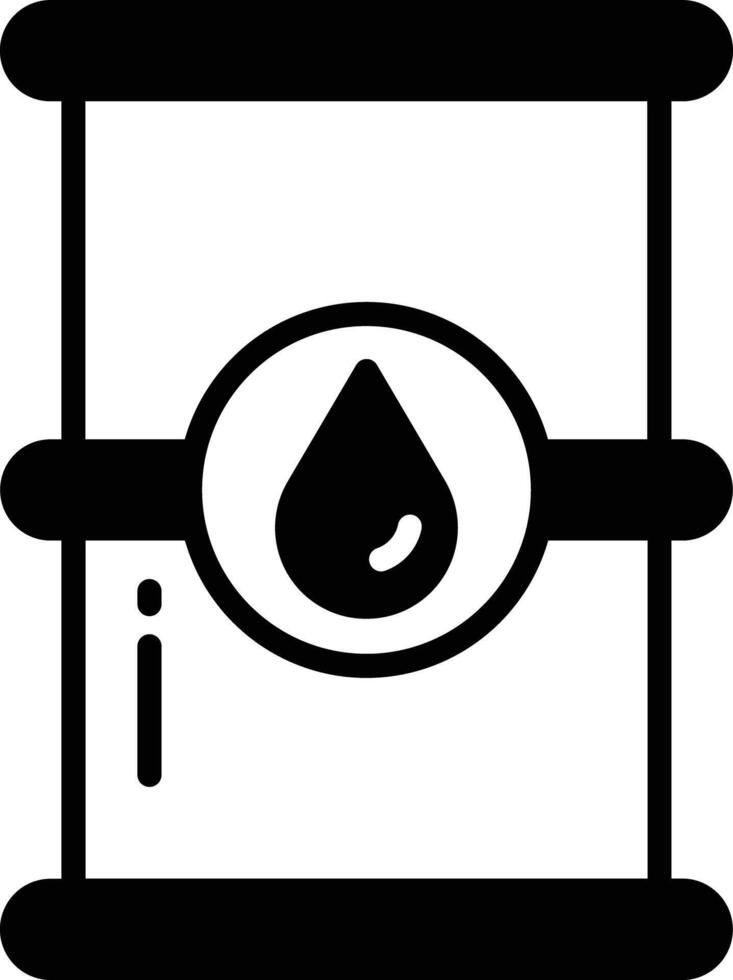 Oil Barrel glyph and line vector illustration