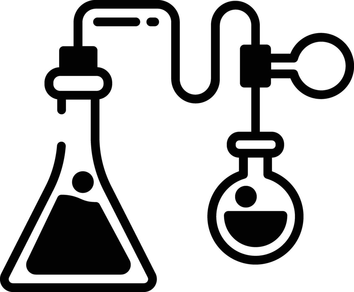 Chemical glyph and line vector illustration