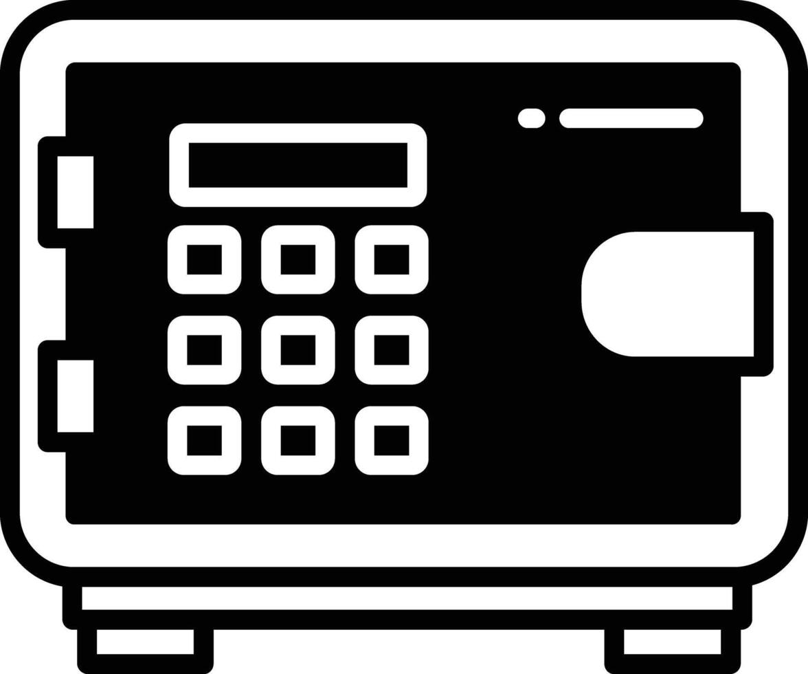 Safe Box glyph and line vector illustration