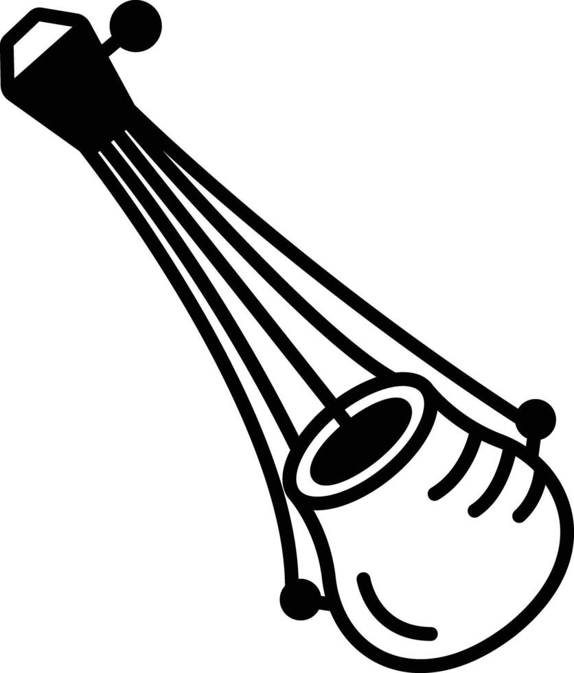 Ektara glyph and line vector illustration