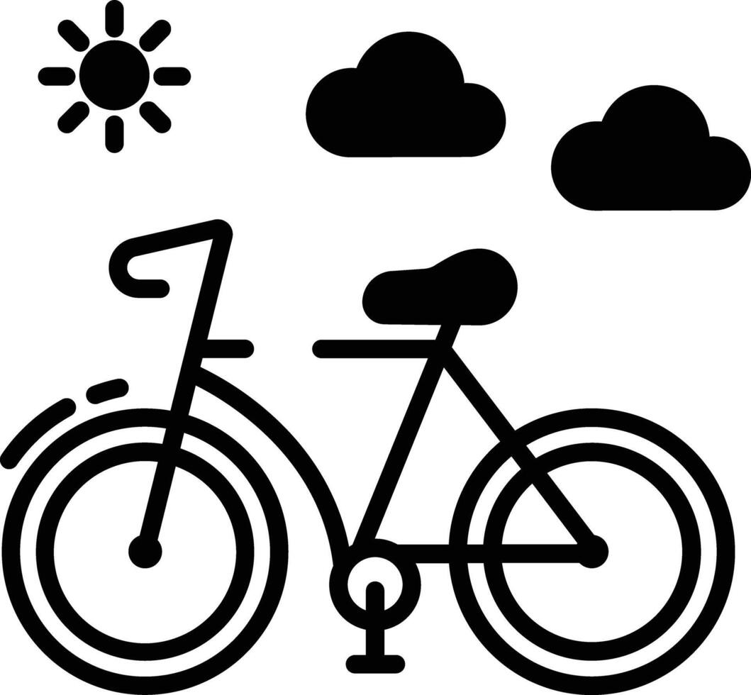 Bicycle glyph and line vector illustration