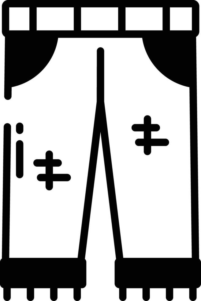 Trouser glyph and line vector illustration