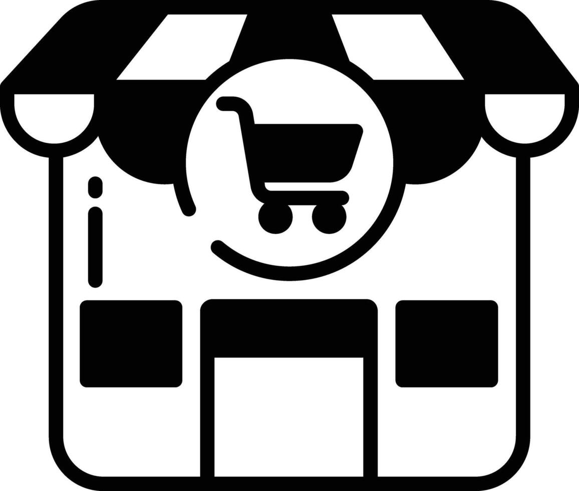 Shop glyph and line vector illustration