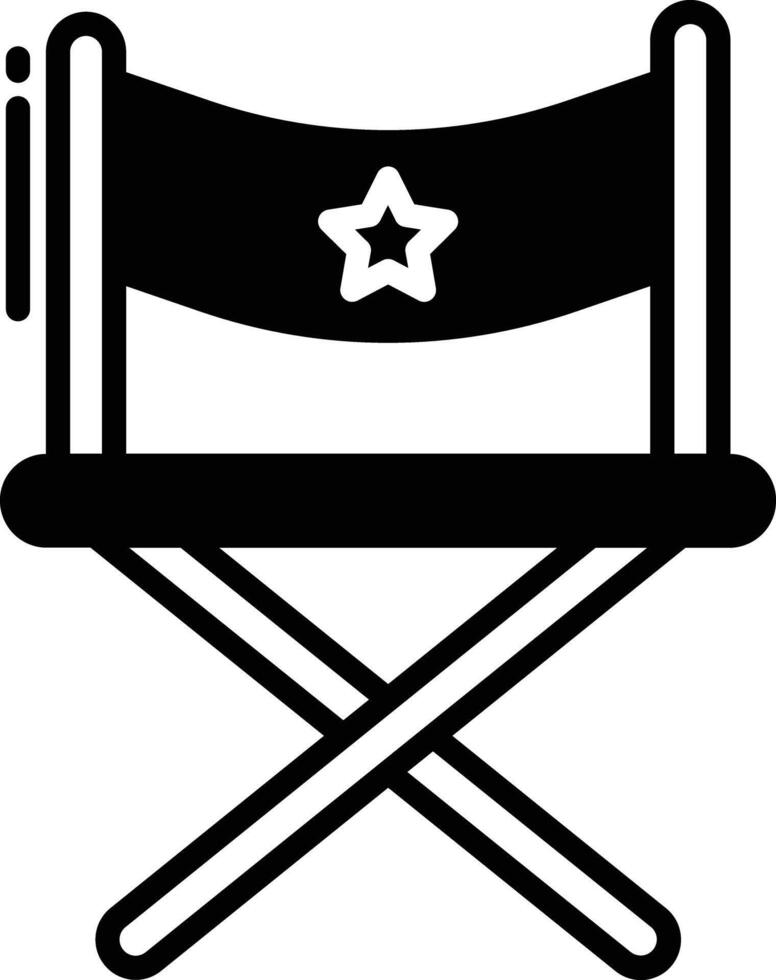 Director chair glyph and line vector illustration