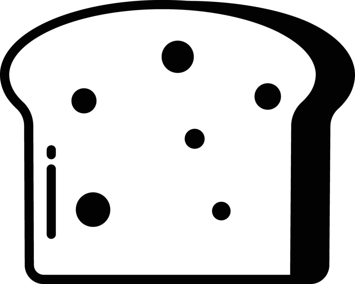 Bread slice glyph and line vector illustration