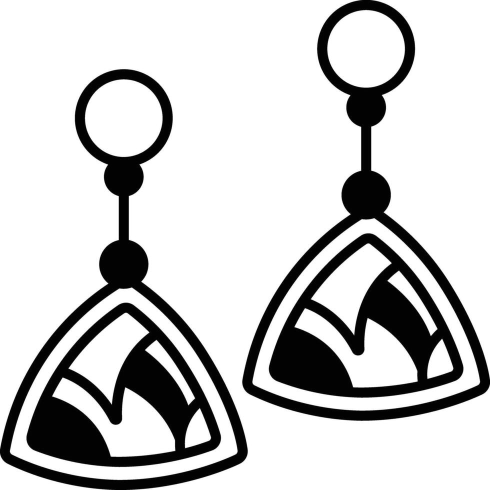 earring glyph and line vector illustration