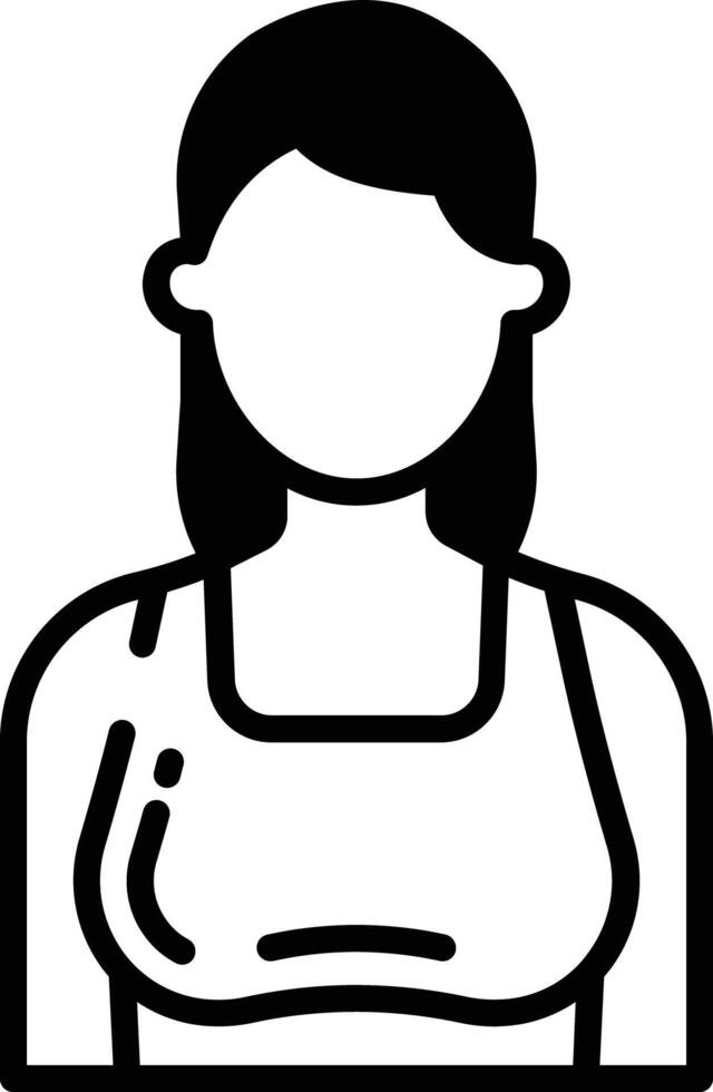 Woman glyph and line vector illustration