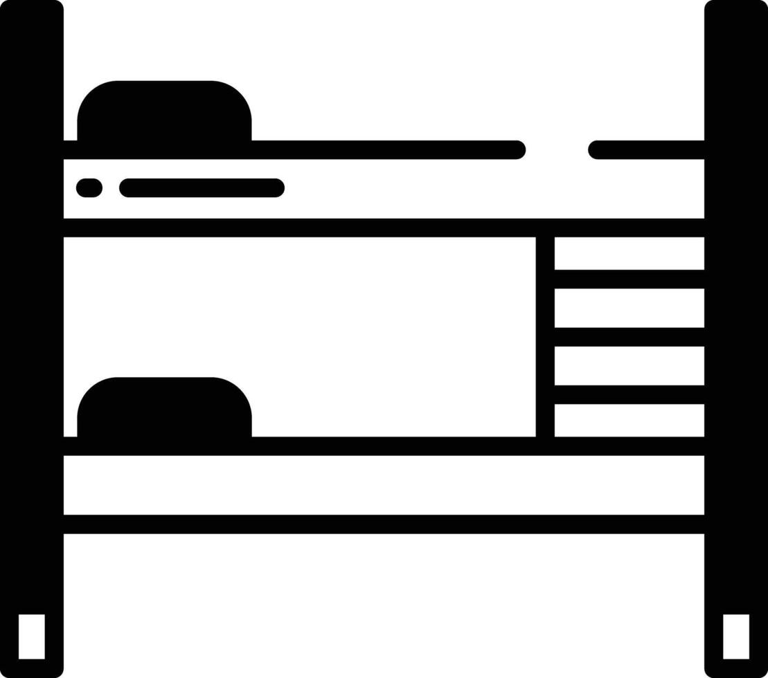 Bunk Bed glyph and line vector illustration