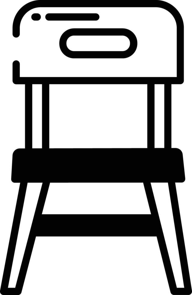 Camping Chair glyph and line vector illustration