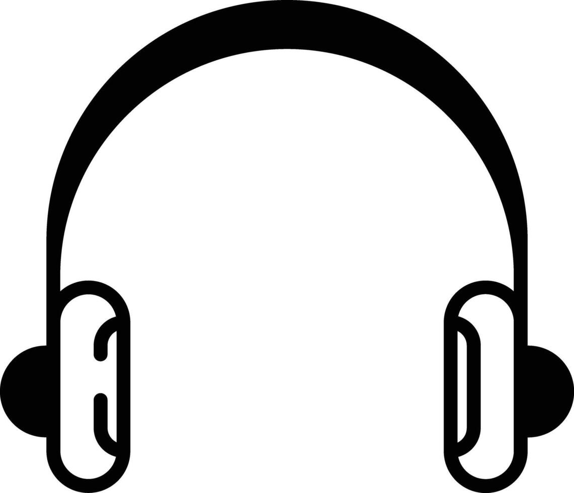 Headphone glyph and line vector illustration