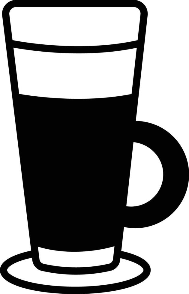 Latte Macchiato glyph and line vector illustration