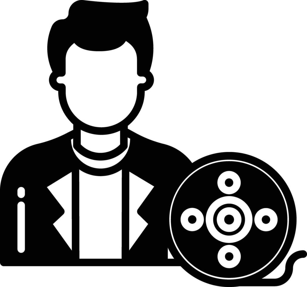 Movie Director glyph and line vector illustration