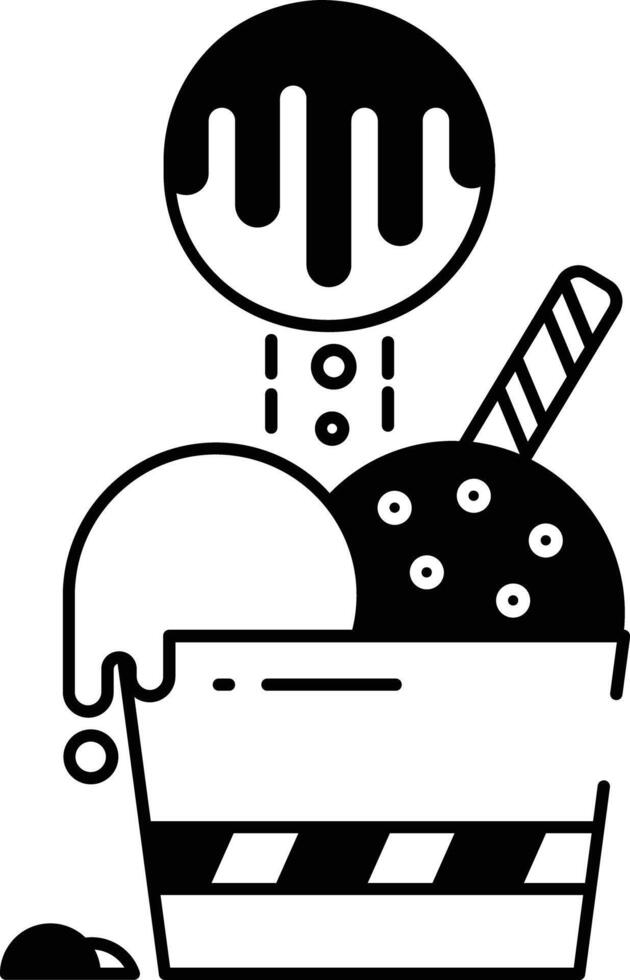 Scoop icecream glyph and line vector illustration