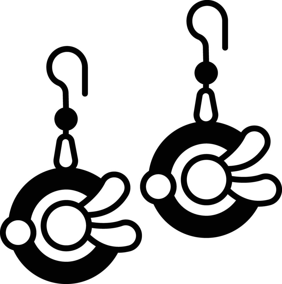 earring glyph and line vector illustration