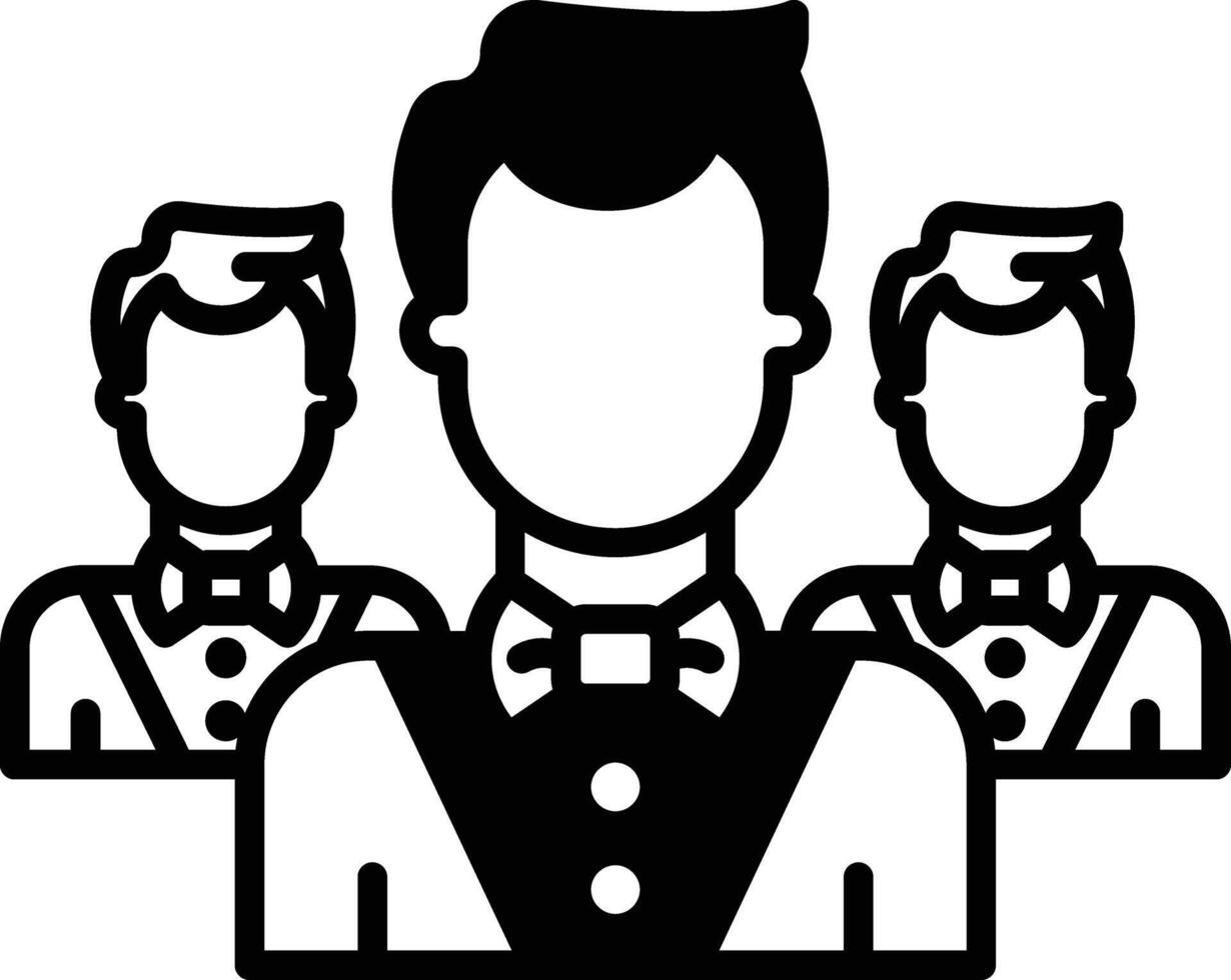 Croupier glyph and line vector illustration