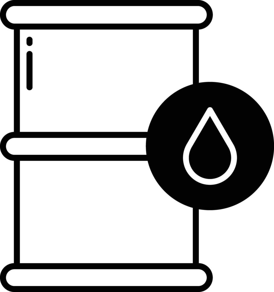 oil barrel glyph and line vector illustration