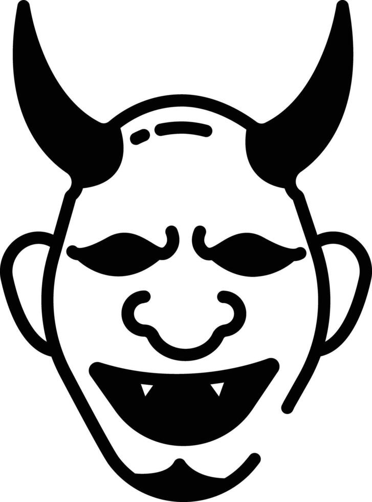 Oni glyph and line vector illustration