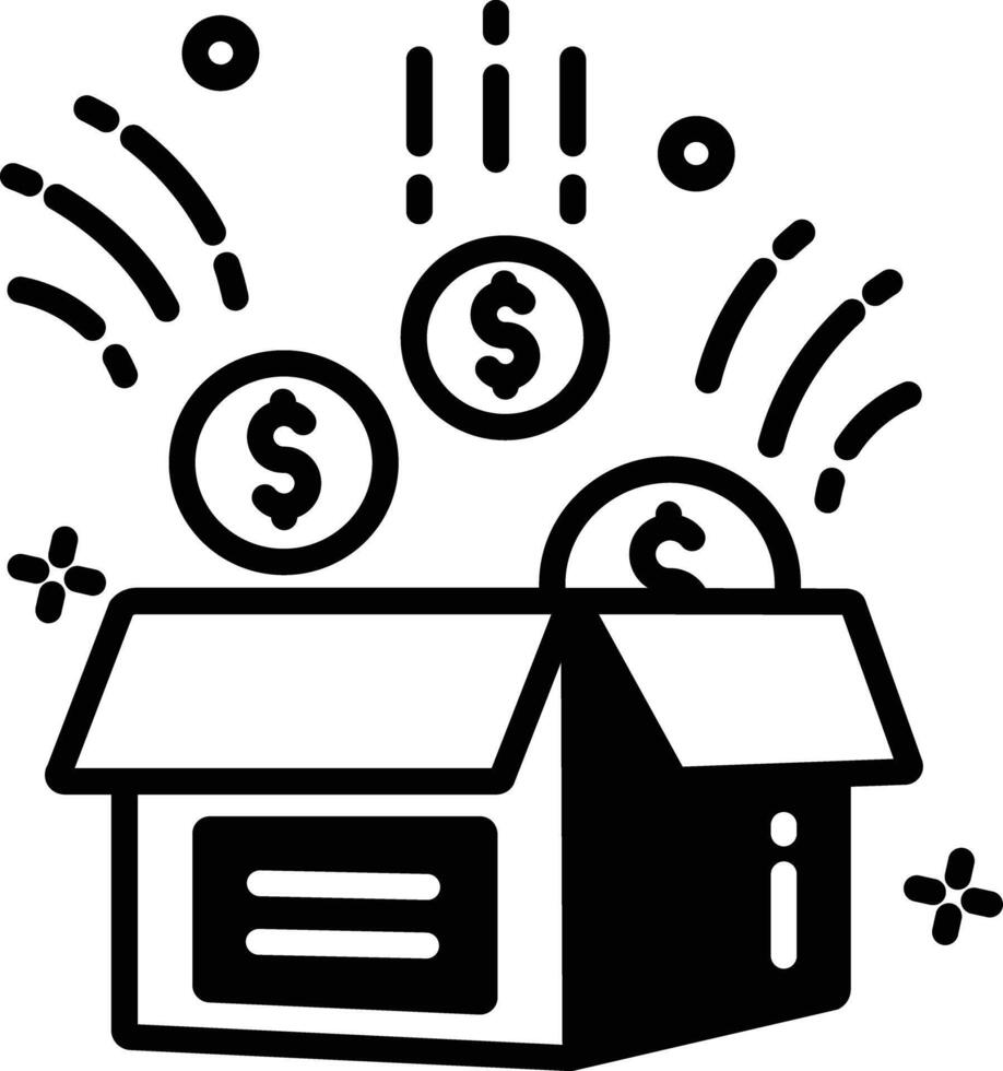 funding box glyph and line vector illustration