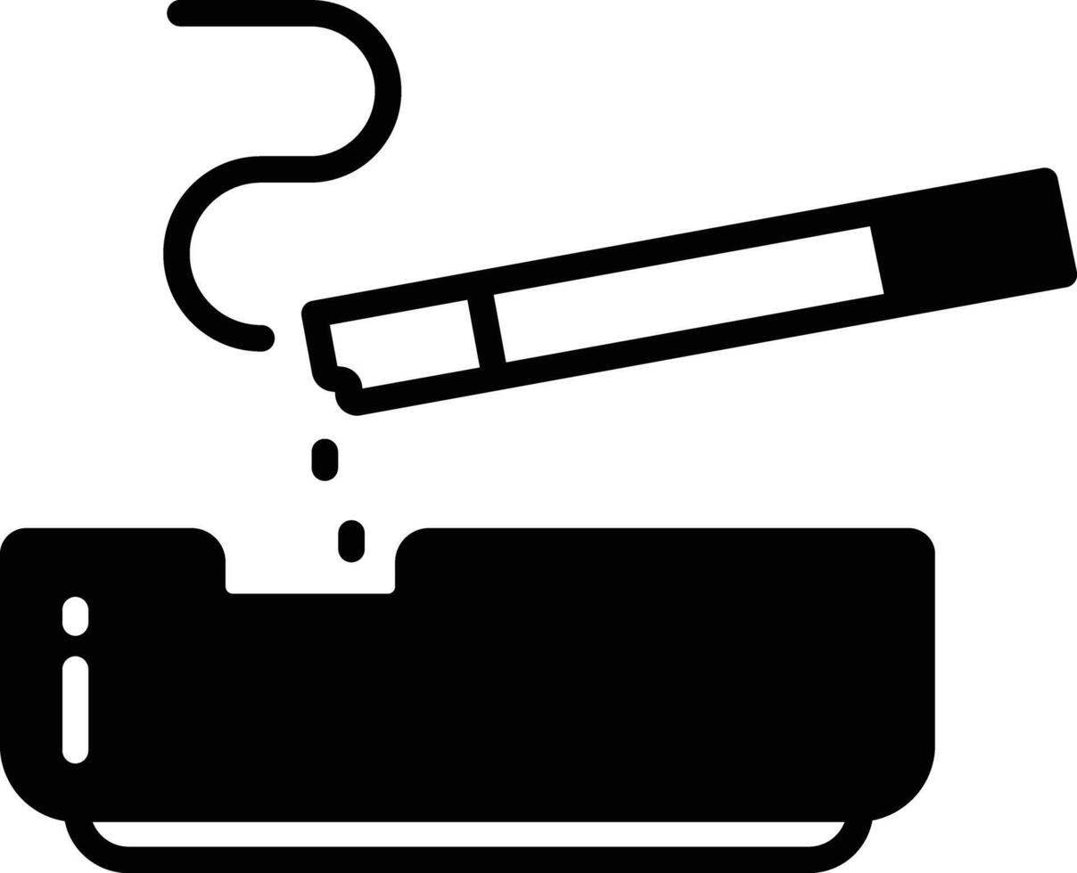 Cigarette glyph and line vector illustration