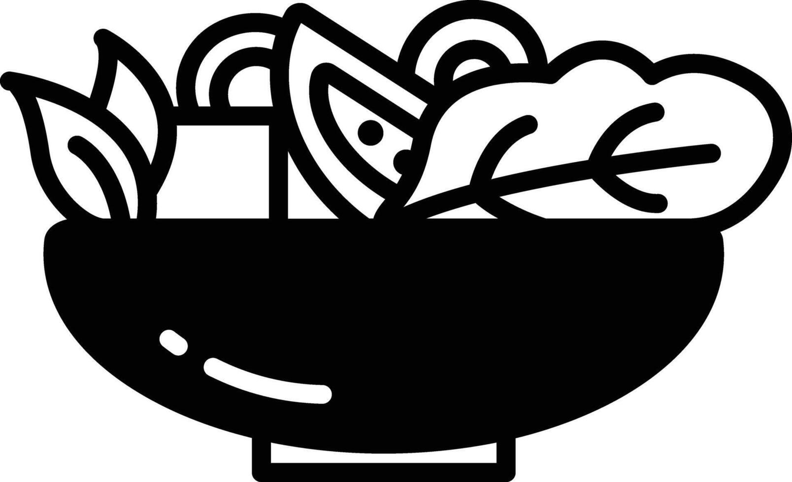 Salad glyph and line vector illustration