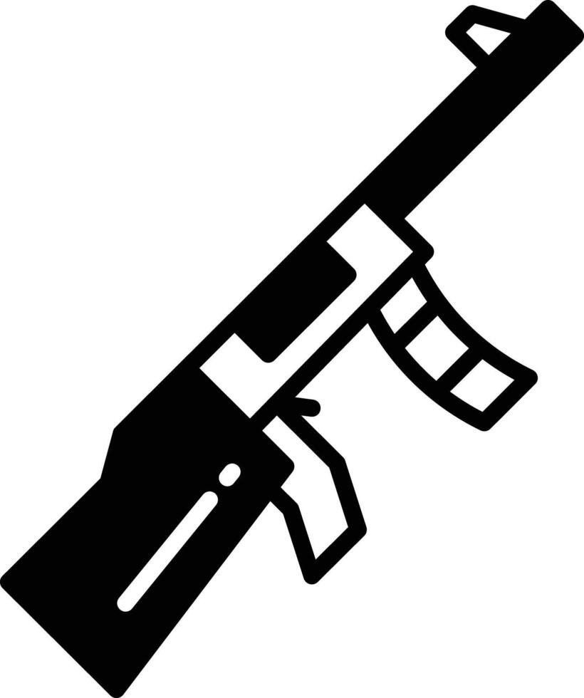 rifle glifo y línea vector ilustración