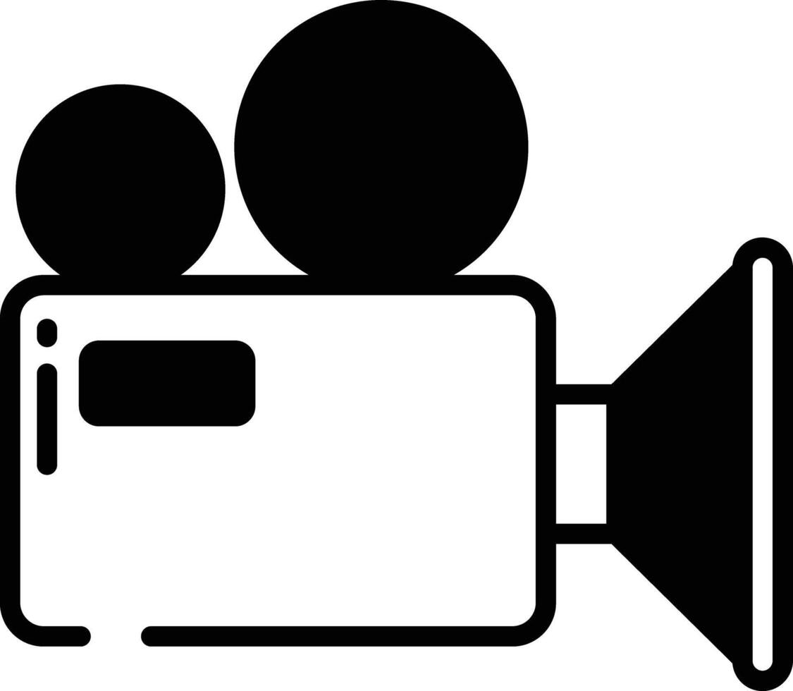 video camera glyph and line vector illustration