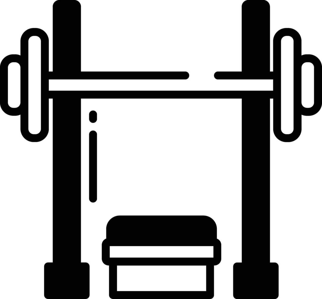 Bench Press glyph and line vector illustration