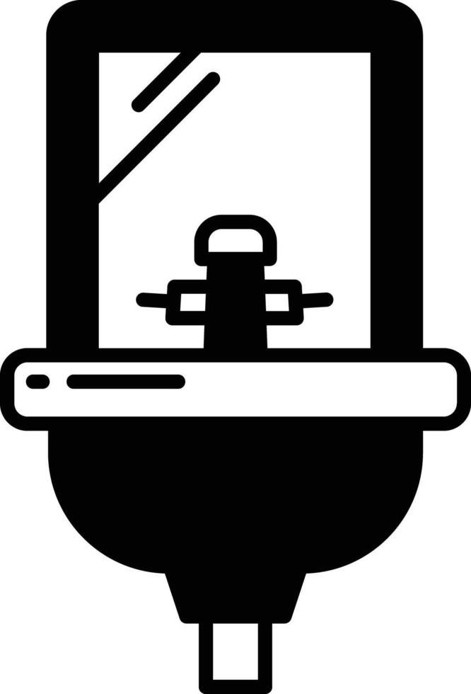 Hand wash glyph and line vector illustration