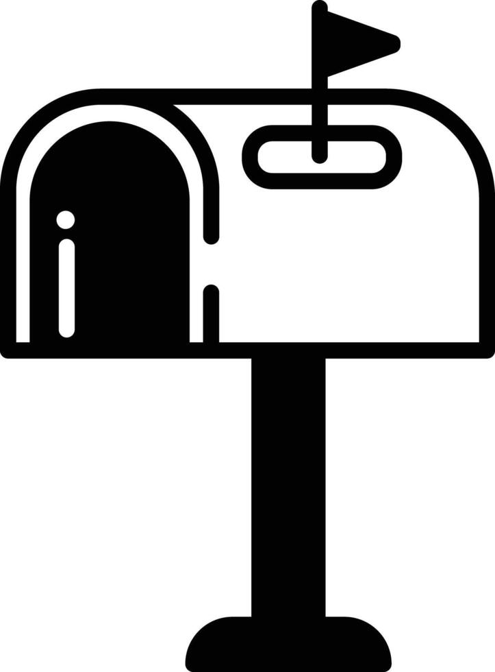 mailbox glyph and line vector illustration