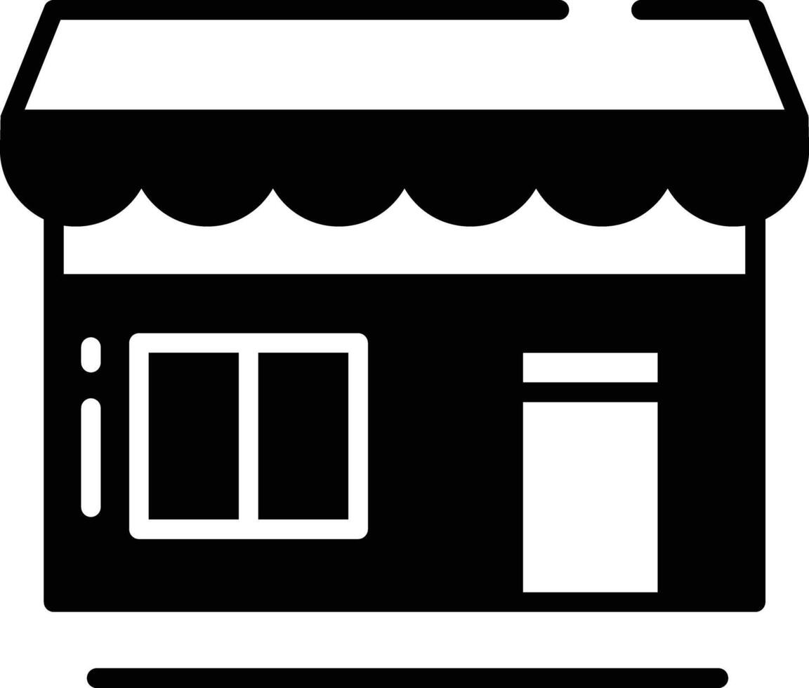 Shop Building glyph and line vector illustration