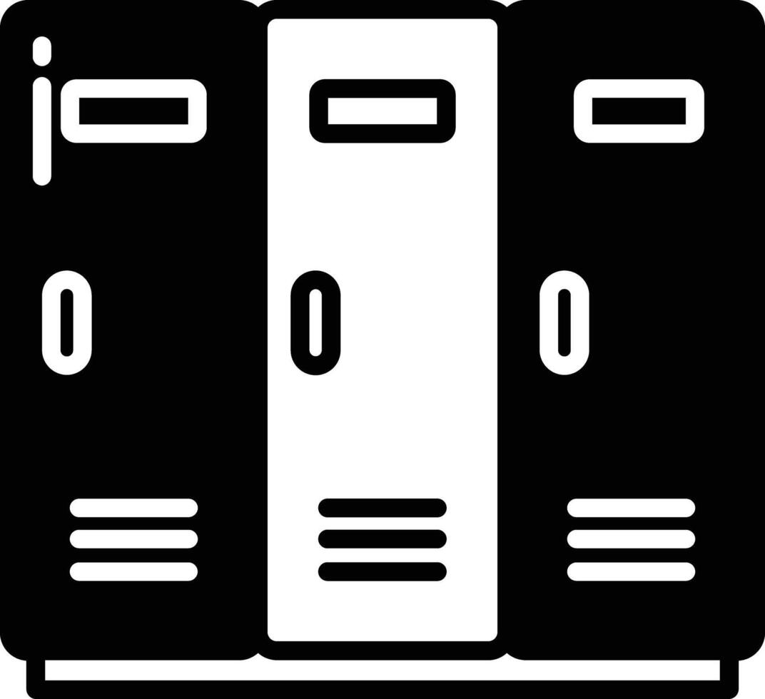 Lockers glyph and line vector illustration