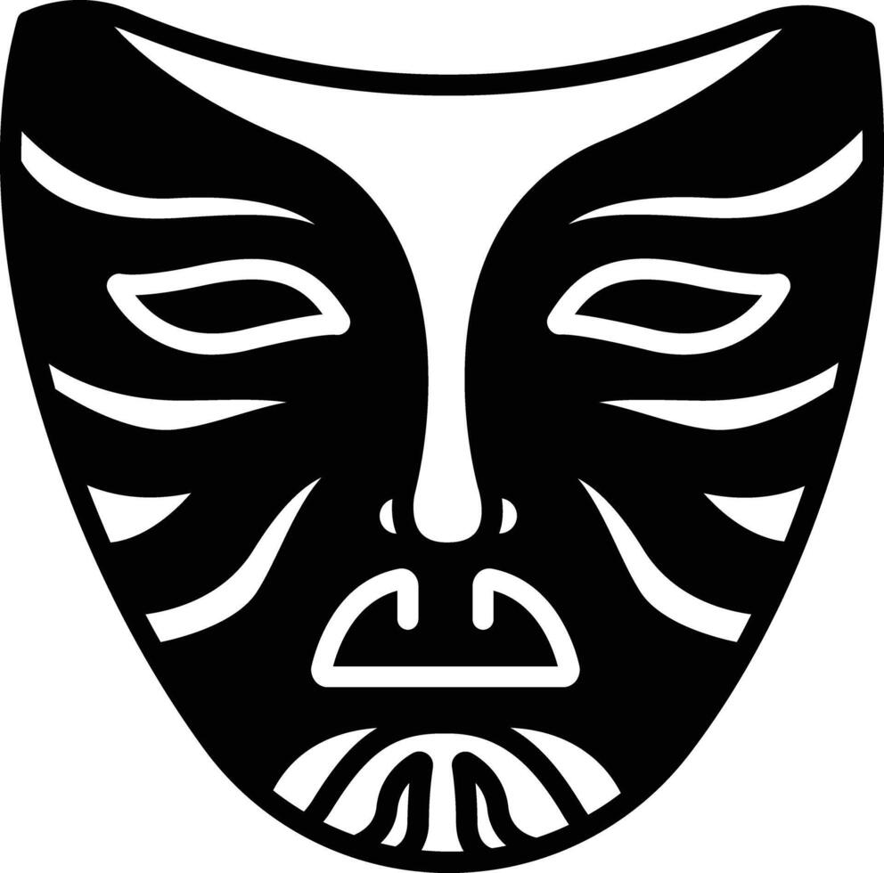 Mask glyph and line vector illustration