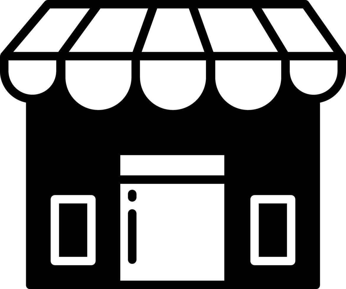 Shop glyph and line vector illustration
