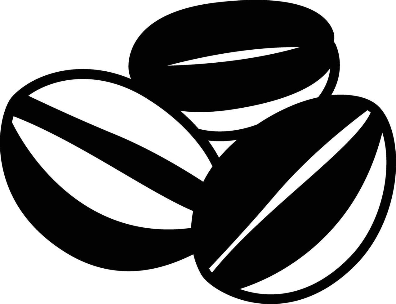 Coffee beans glyph and line vector illustration