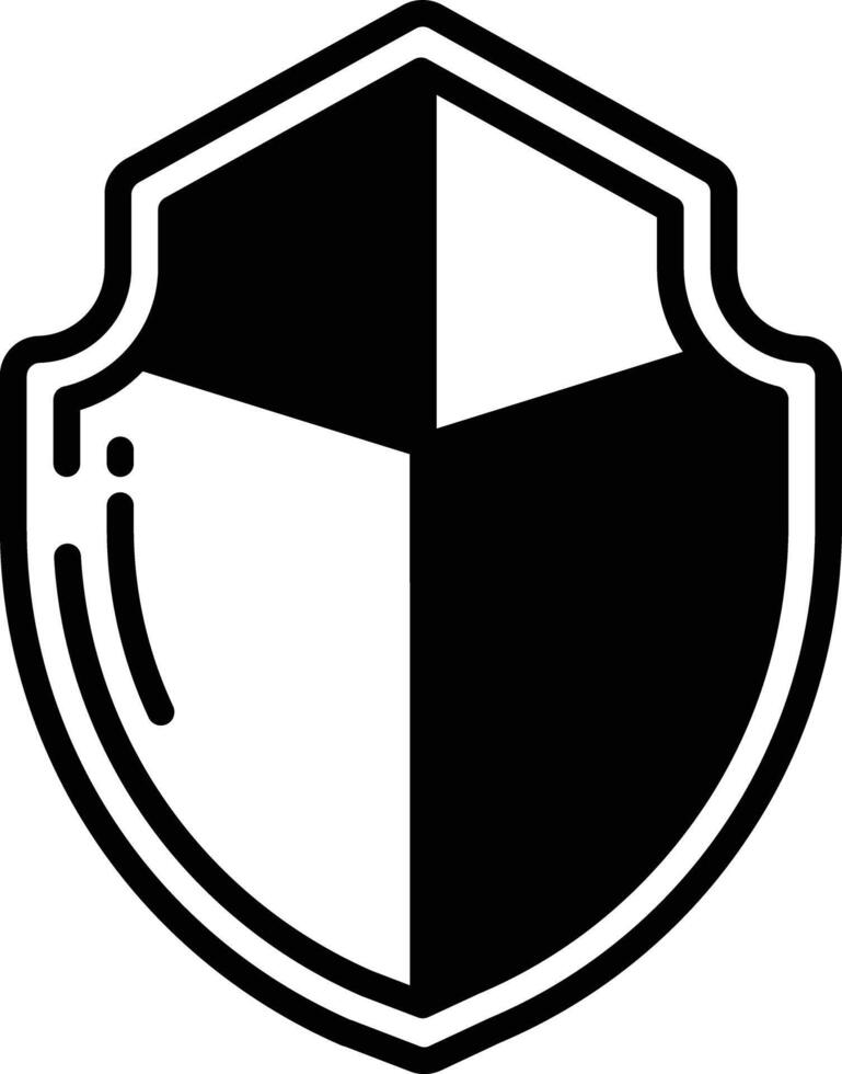 Shield. glyph and line vector illustration