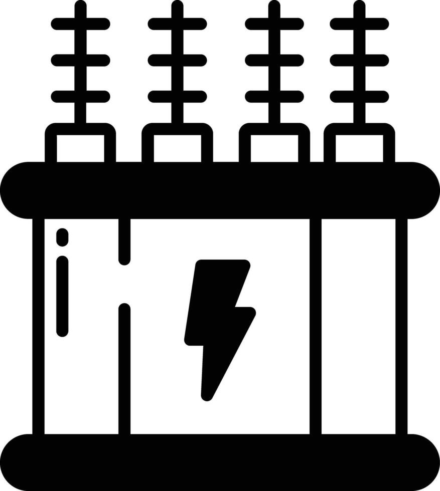 Transformer glyph and line vector illustration