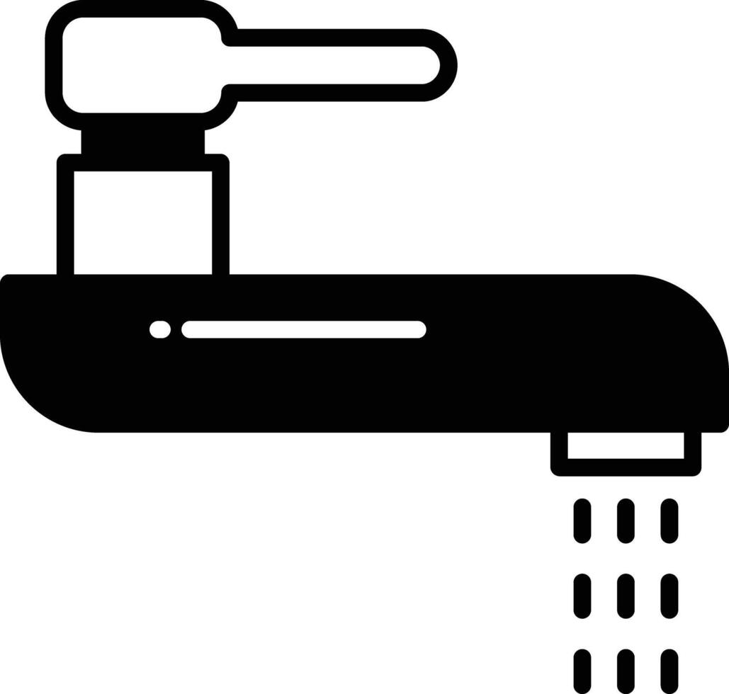 Water Tap glyph and line vector illustration