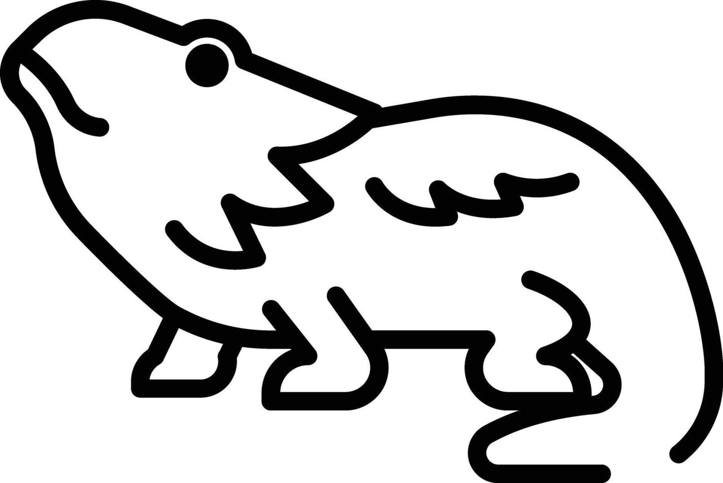 Bearded Dragon glyph and line vector illustration