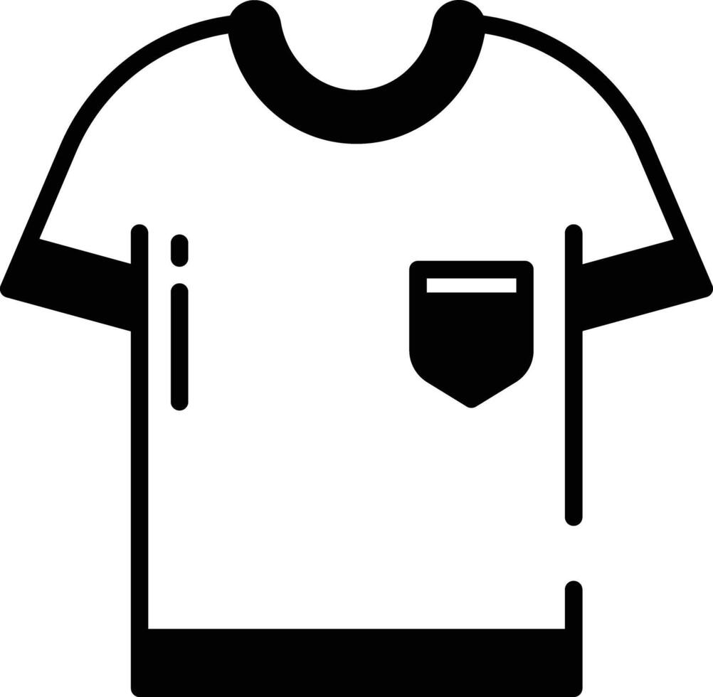 camiseta glifo y línea vector ilustración