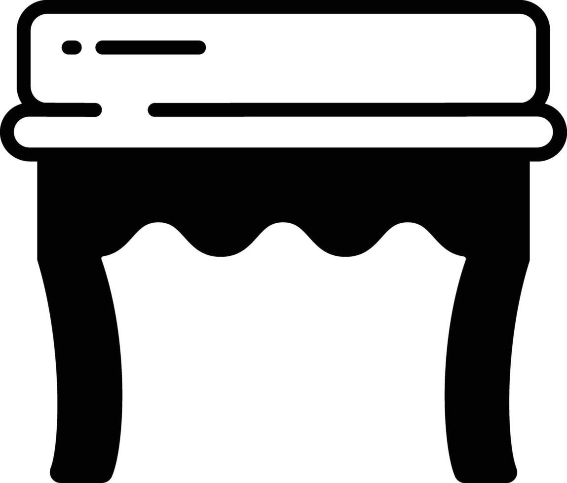 Ottoman seat glyph and line vector illustration