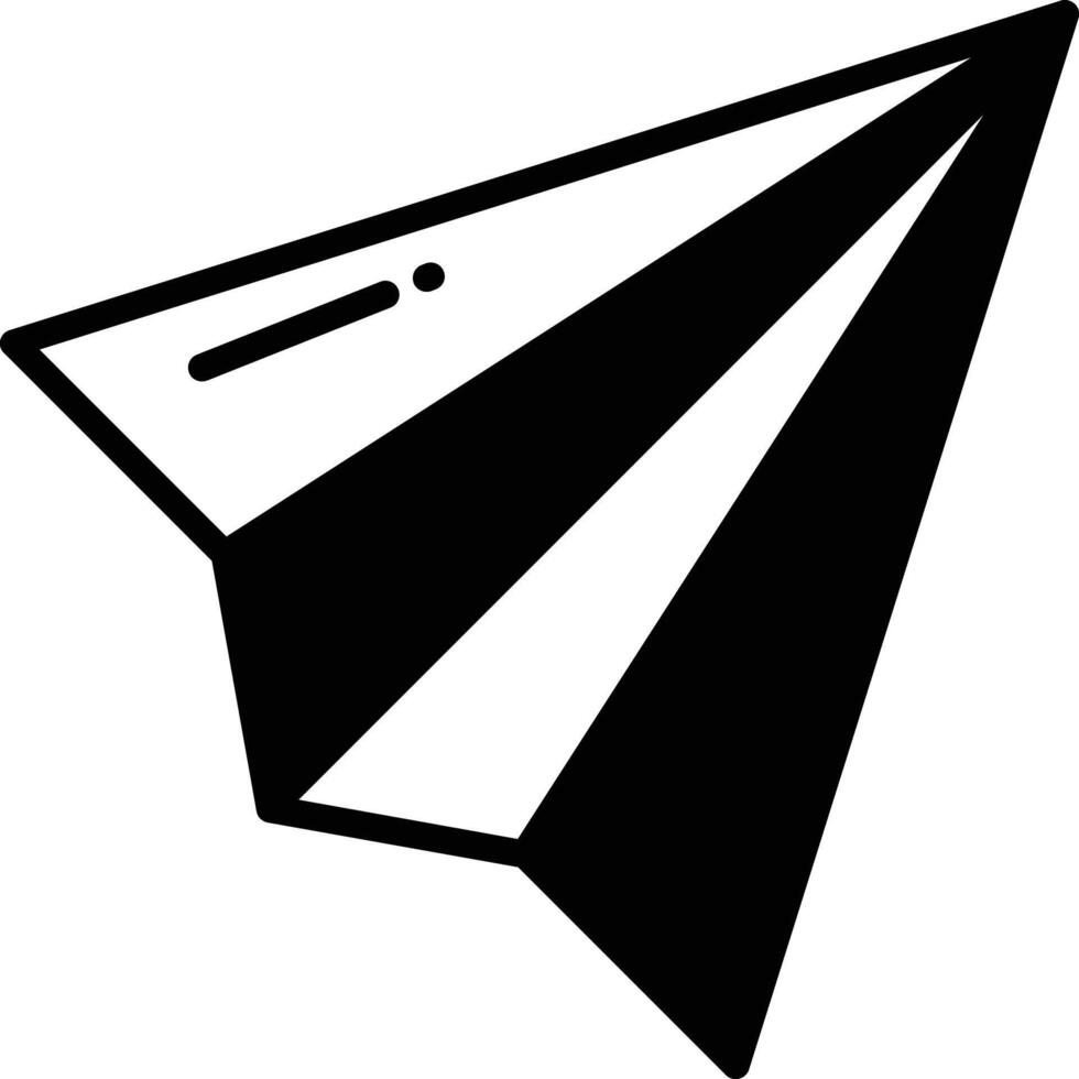 Paper Plane glyph and line vector illustration