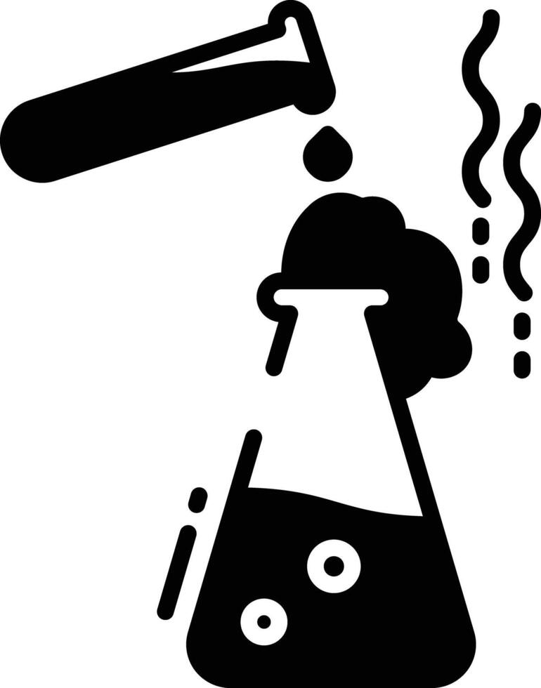 Chemical reaction glyph and line vector illustration